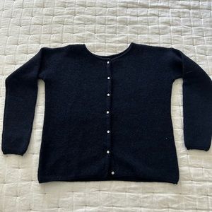 Sezane Gaspard jumper cardigan in Navy Blue